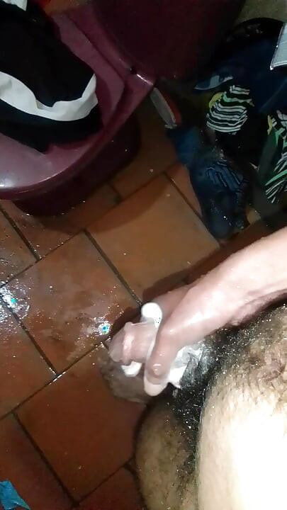 Pampering me in the bathroom