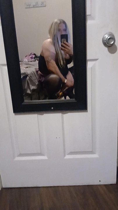 Crossdressing in the mirror
