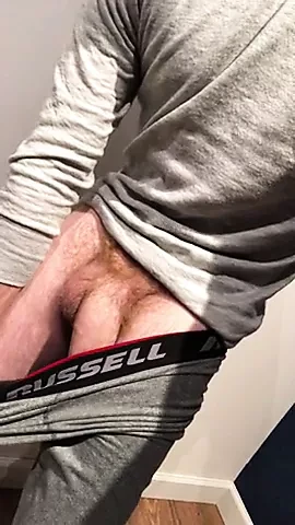 Blonde showing off his MASSIVE FAT cock!