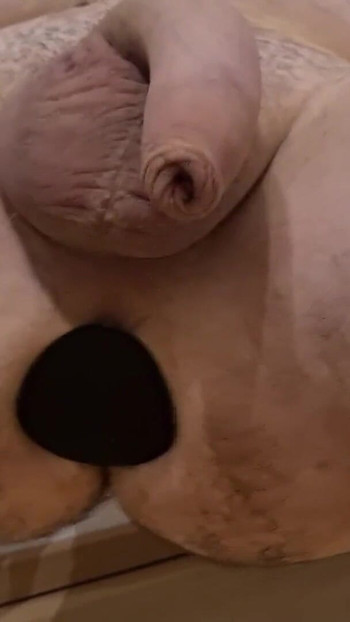 Stunning moment from "XL butt plug inserted into the ass cunt"