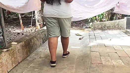 Desi Girl in Short Wearing White Top and Hair Band Getting Nude for Camera