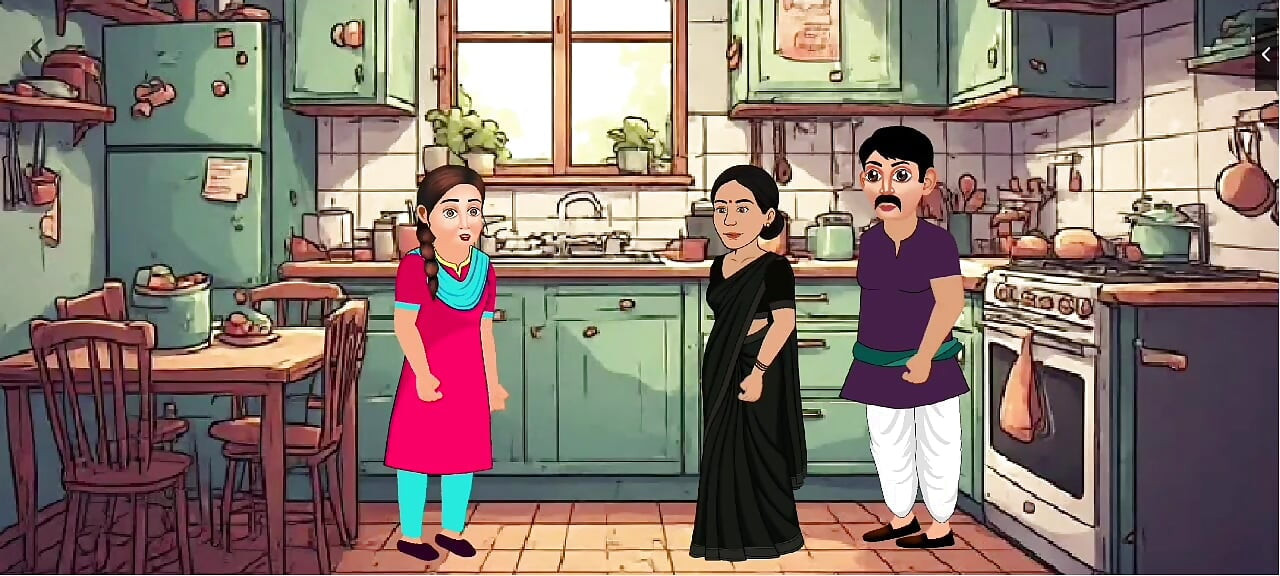 Cheating housewife with her bestfriend and her husband