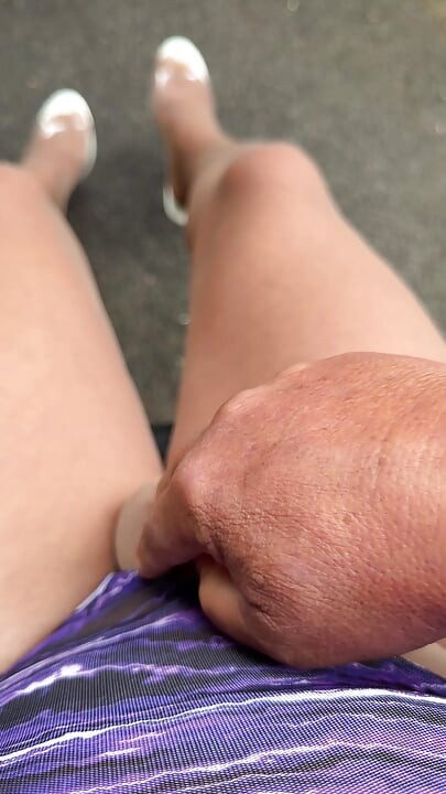 Sexy Crossdresser kellycd2022 in purple bodysuit pantyhose and heels