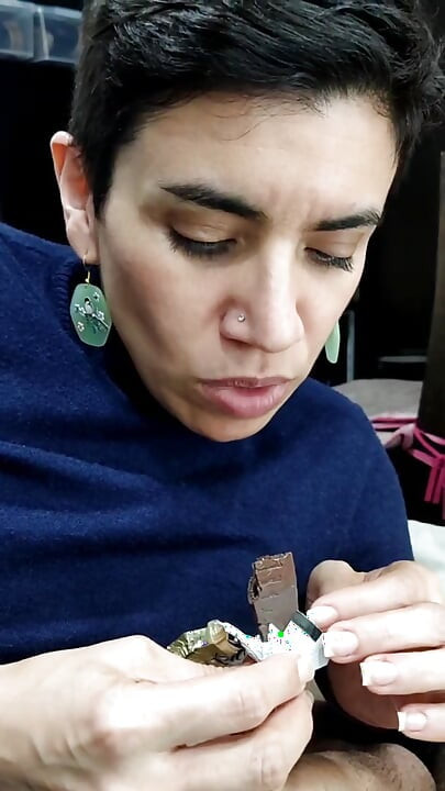 Quickie! Cum on Her Favorite Chocolate!