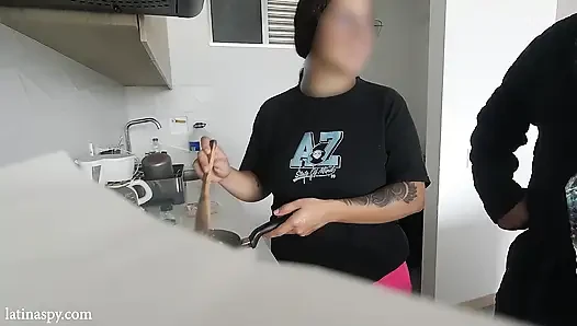 kitchen with latin titties part 2