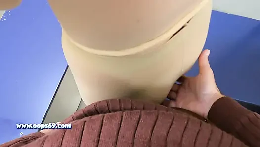 My Wife Flashing Tits in Subway Metro & an Unknown Man Cum on Her Boobs