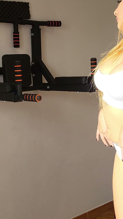 Home training turns into a hard fuck with my personal trainer | Clip 1