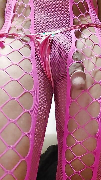 Milah shows off her pink fishnet tail