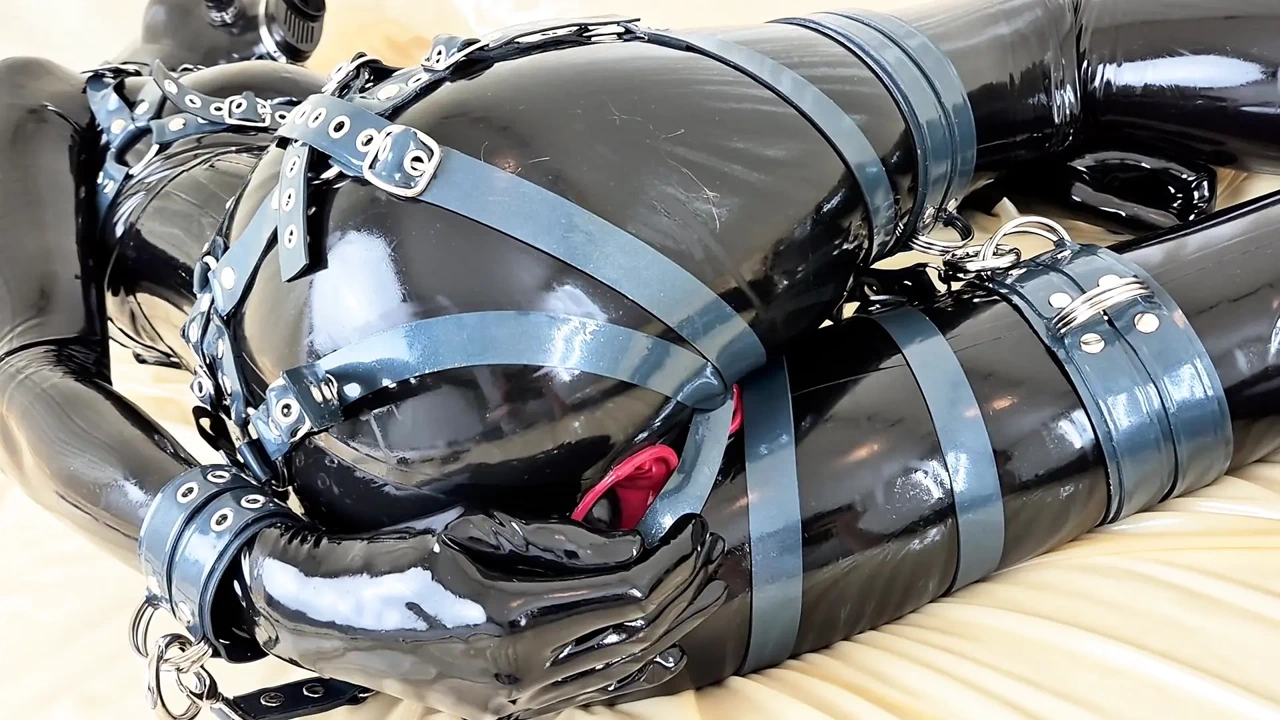 OnlyFans teaser – Anal fun in latex catsuit with built-in vaginal and anal condoms!