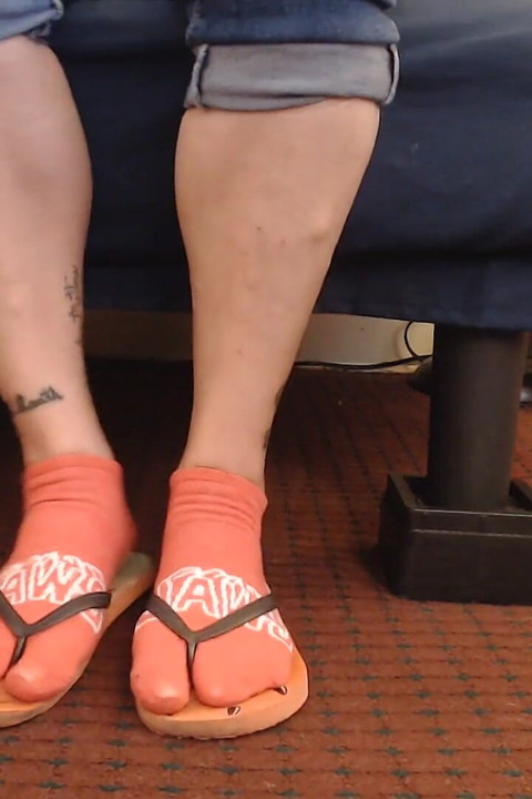 Watermelon Red Flipflops Red Ankle Socks
