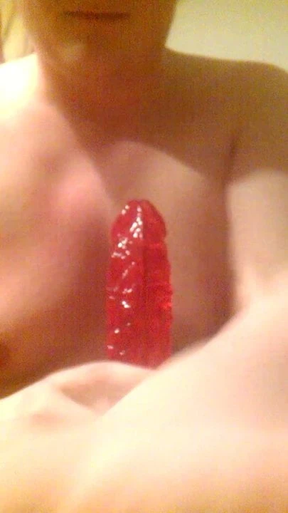 Sucking a dildo