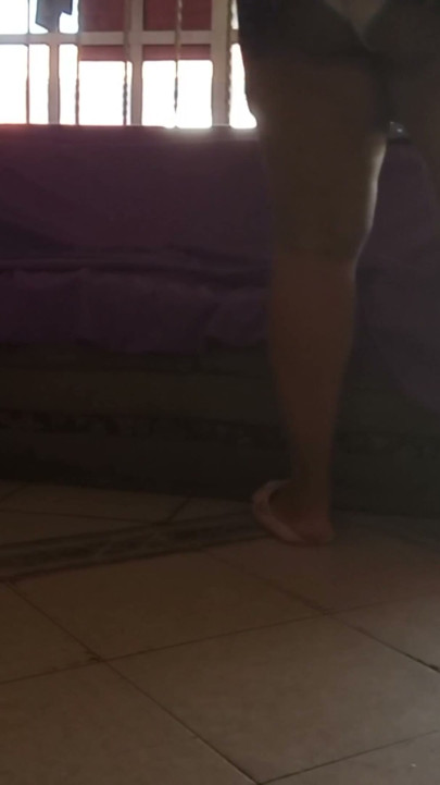 My chubby and pregnant wife cleaning | Clip 1