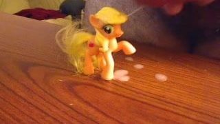 Small cock cumming on Applejack mlp doll