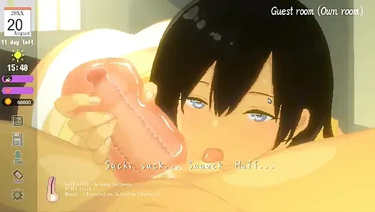 Hentai oyunu - tutku dolu bir yaz sahnesinde büyük memeli kırsal güzellik