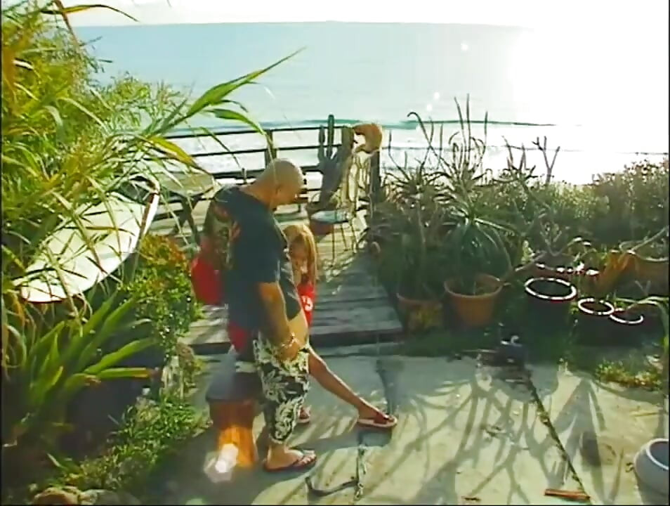 Tattooed black pussy licking fucking in the garden...cum on tits