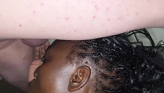 Young beautiful ebony first time rimming and anal creampie pov