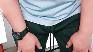 lone in the Room, Chubby Daddy Starts Stroking His Fat Cock