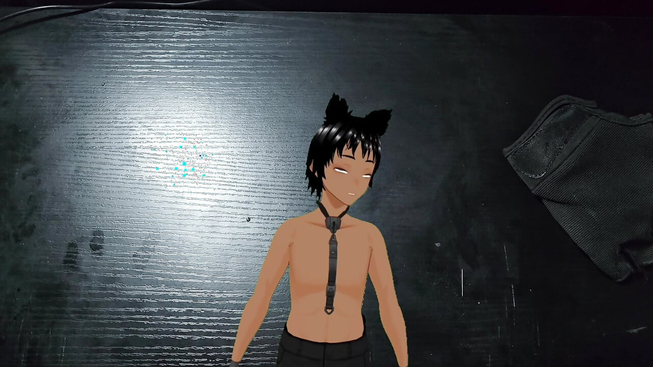 Playing with the pussy of a sex toy!