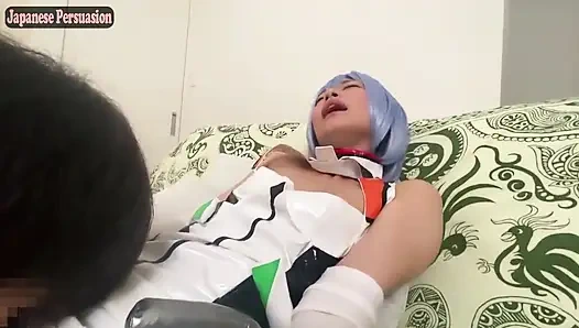 Real Cosplayer Private Shoot. Evangelion Rei Sync Leads to Doggy POV Climax