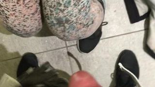 Arab girl handjob in public toilet