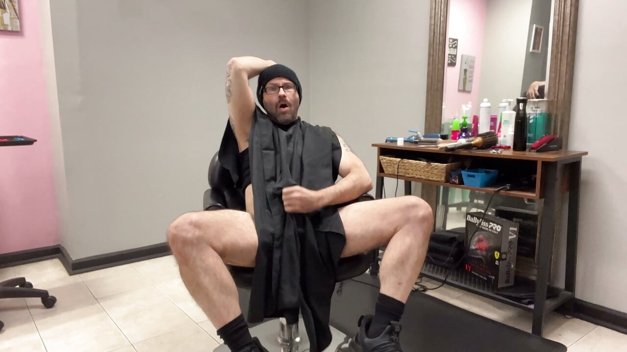 Hairy Muscle Daddy barber at the barber shop horny for penis porn cock addicted hairy muscle dick daddy dong