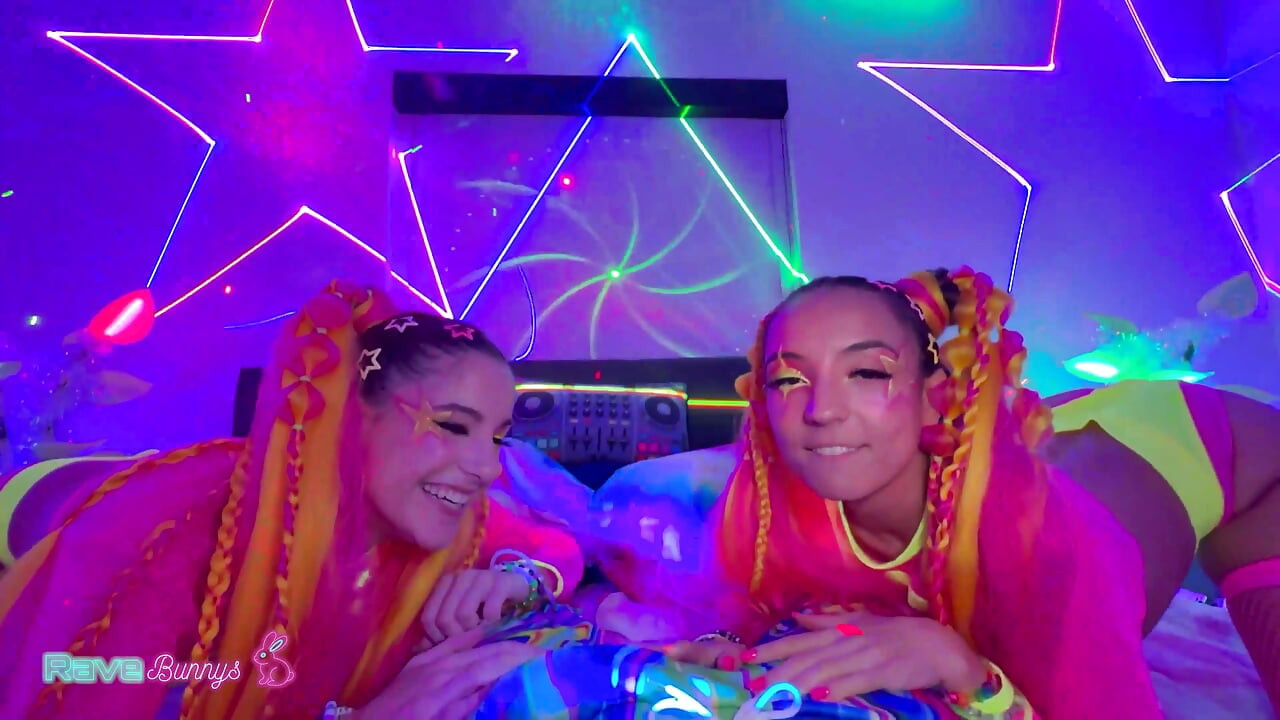 Sasha Tatcha and Madison Steele Shine in Body Paint for a Neon Threeway