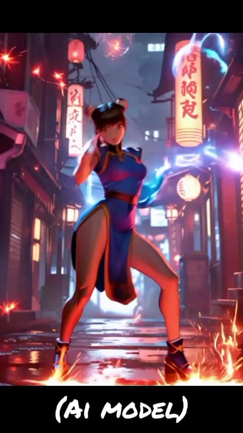 Dancing girl with electric power (Ai model)