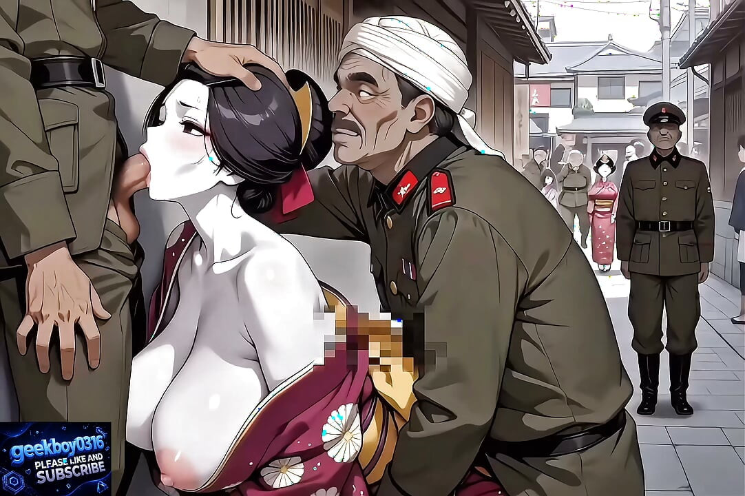 Japanese Kimono Girl Sex with Arab Man - Breeding Activity, 1946 - HENTAI AI Video