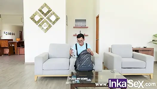 INKA SEX -Stepbrothers commit the sin of fucking in front of their stepfather.