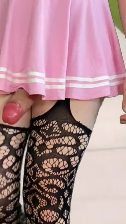Captivating moment from "Cheerleader crossdresser public flashing"