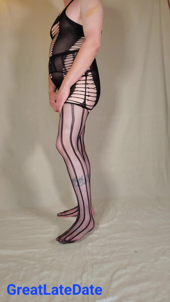 Captivating moment from "Sissy Bottom in Stockings and dress for a big cock"