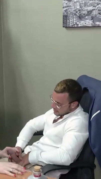 OldNanny - Glasses-Wearing MILF In Stockings Gets Pounded Hard On Office Desk | Clip 1