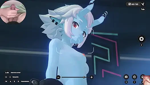 A small and beautiful Japanese oni girl, gets horny and strips, making my dick hard (Zenless Zone Zero Gameplay 4)