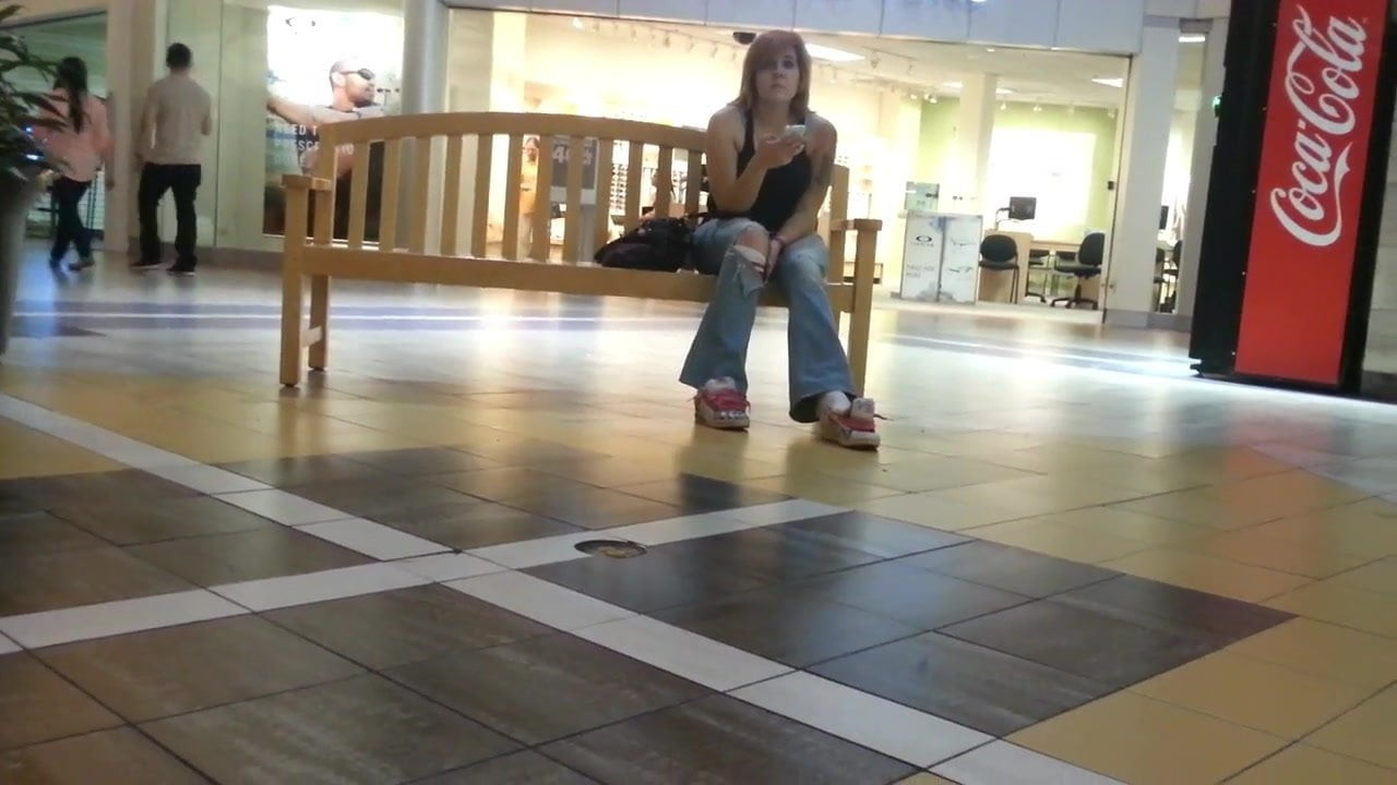 Lilly's Playing with feet In Mall