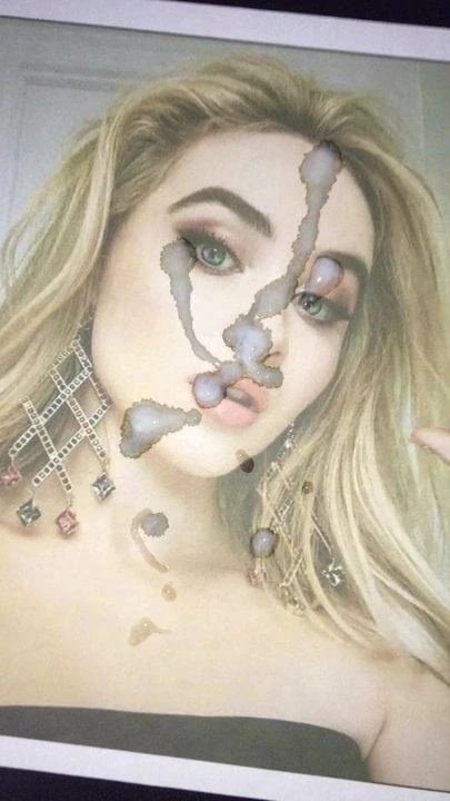 Huge load cum tribute on Sabrina Carpenter's face #13