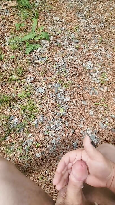 Naked and Jerking in a Random Driveway