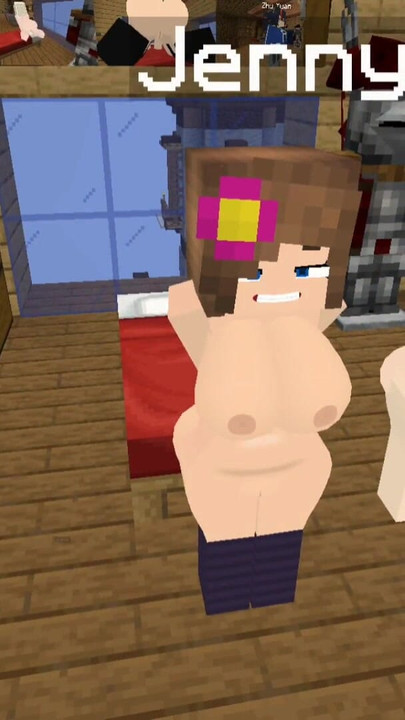 Unforgettable moment from "Minecraft Jenny Mod Fapcraft Jenny and Zoey are here to fuck and have a threesome"