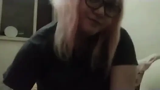 Double Amputee Playing with Her Huge Tits, Stumps and Masturbating