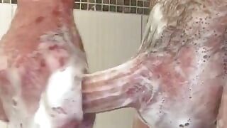 Stroking My Soapy Penis In The Shower
