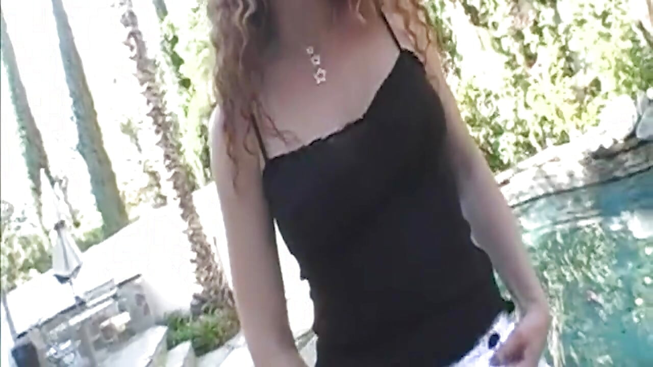 Curly Blonde Babe Fingers Dripping Pussy Outdoors