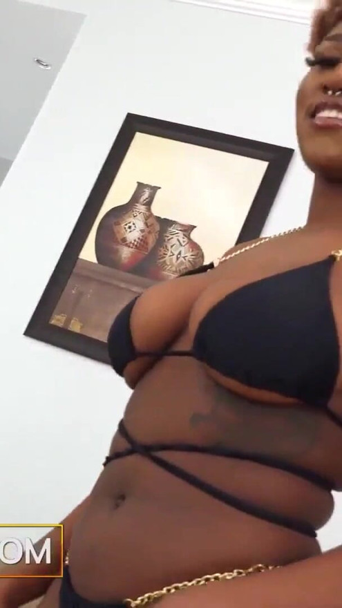 Big Tits 18yo Black Bikini Model Stripped & Railed In Amateur Photoshoot | Clip 1