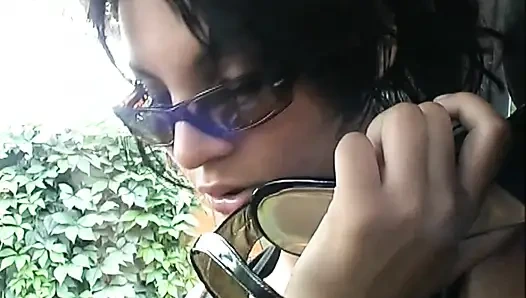 Sexy Young Horny Amateur Slut Masturbates Her Pussy in a Public Park