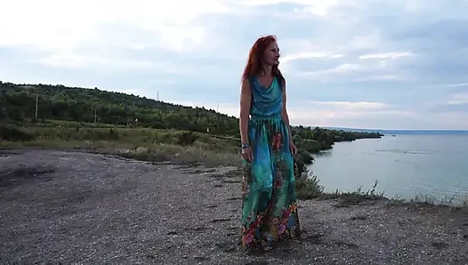 Volga marge in evening