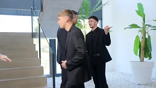 The Boss's Wife Starts Giving Him Blowjobs on the Sly to the Whole Office Until Everyone Ends up Fucking Her