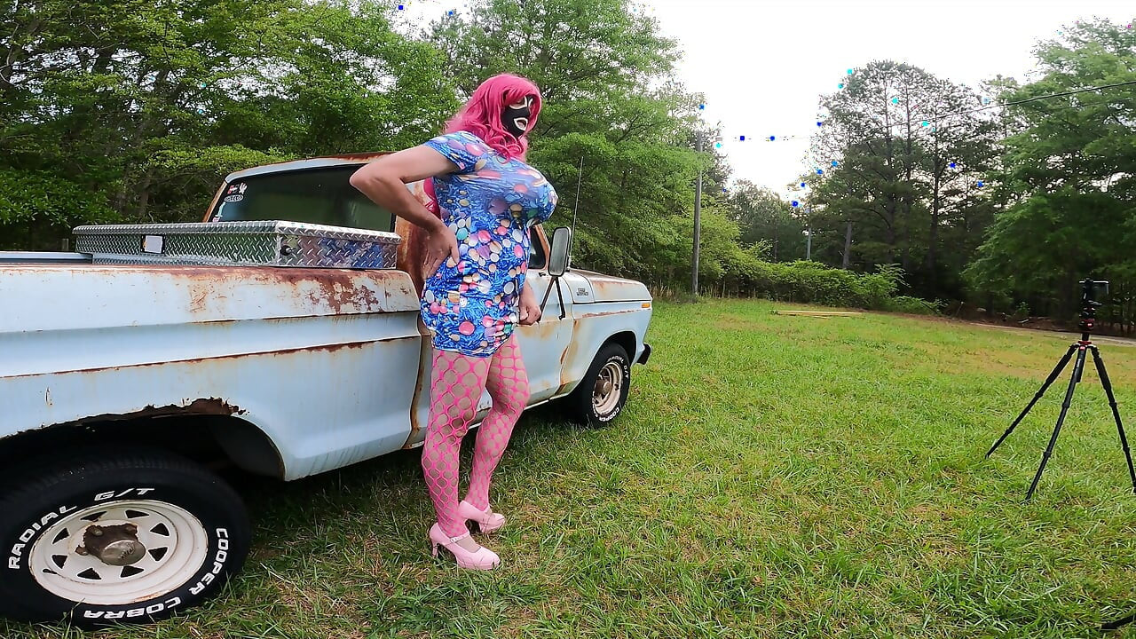 Giant Fake Tits Crossdresser Bts Photo Shoot Masturbation