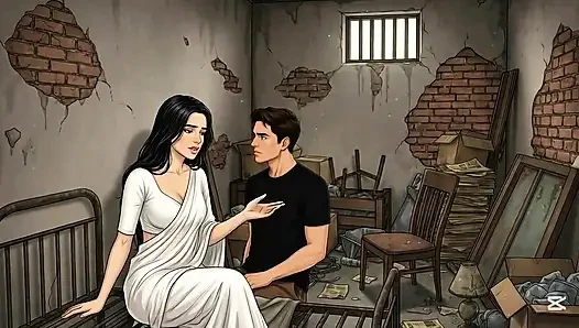 Сцена любви привлекательной пары (Сгенерированная ИИ)