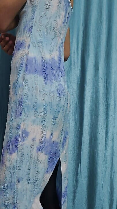 Sexy skinny crossdresser showing ass