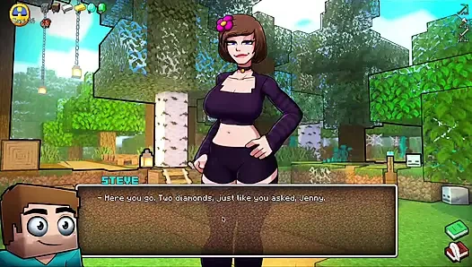 Parodi minecraft sange - steve ngocok kontol ceroboh jenny demi berlian