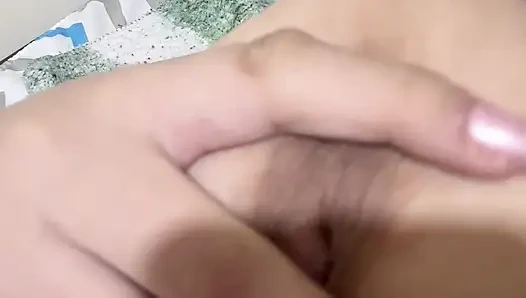 Blonde mom bounces her huge tits hard