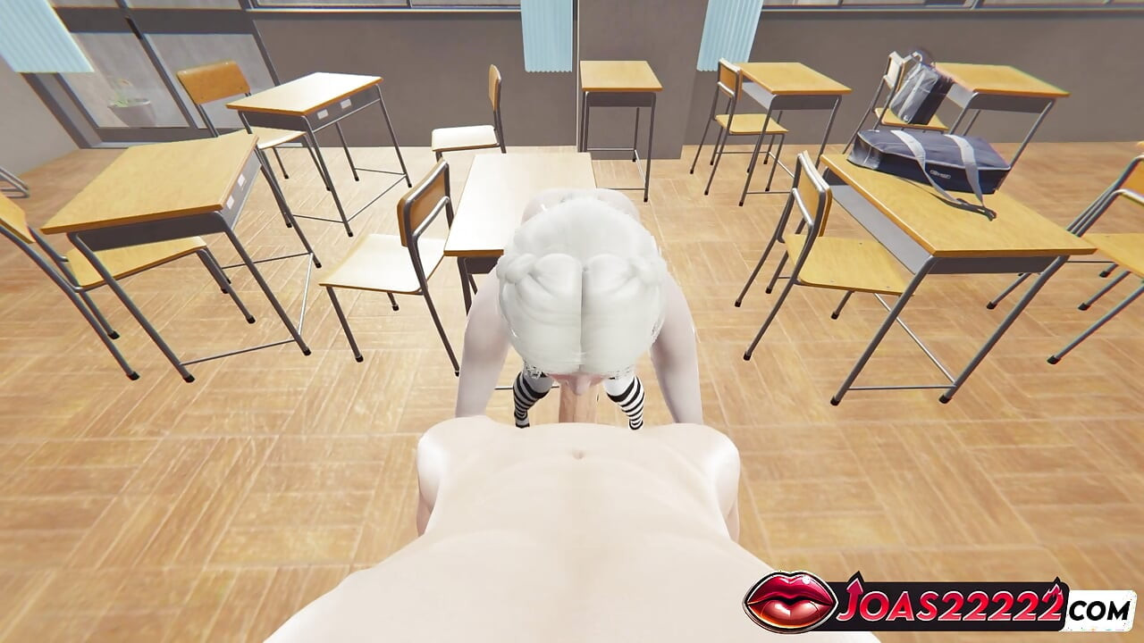 大學納丁3D動畫 - 大雞巴上的手淫，邋遢口交 課堂動作伴有呻吟，榮耀洞吞精